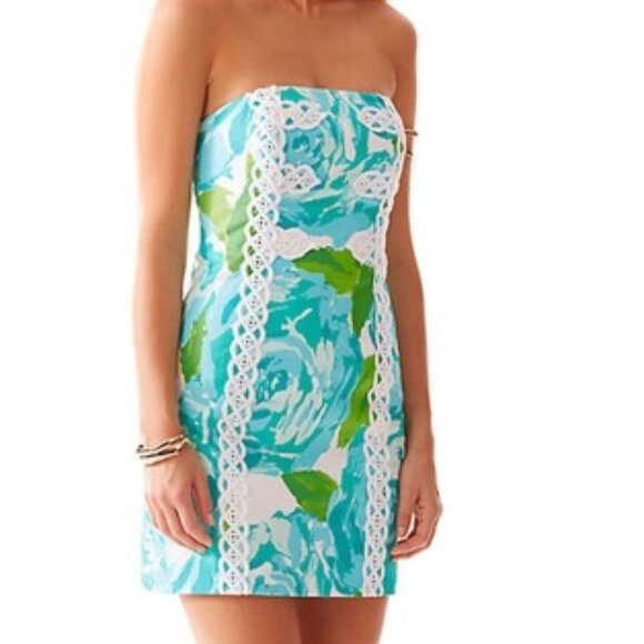 Lilly Pulitzer Tansy First Impression Poolside Blue 8 EUC - Picture 1 of 1